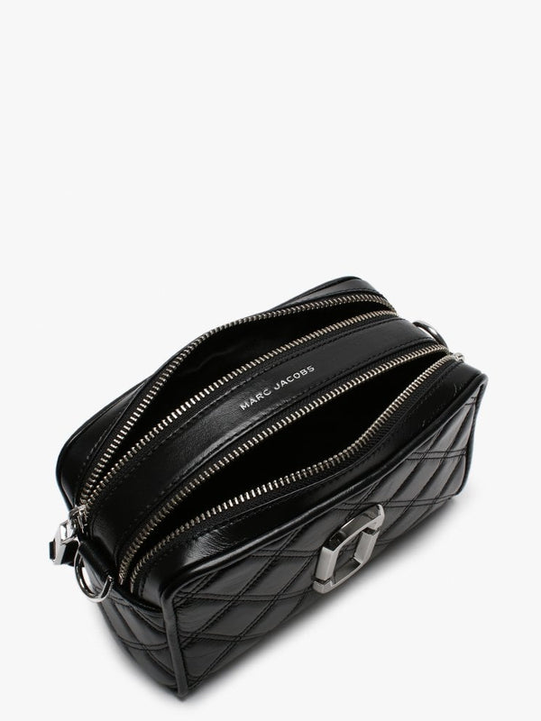The Quilted Softshot 21 Black Leather Cross-Body Bag