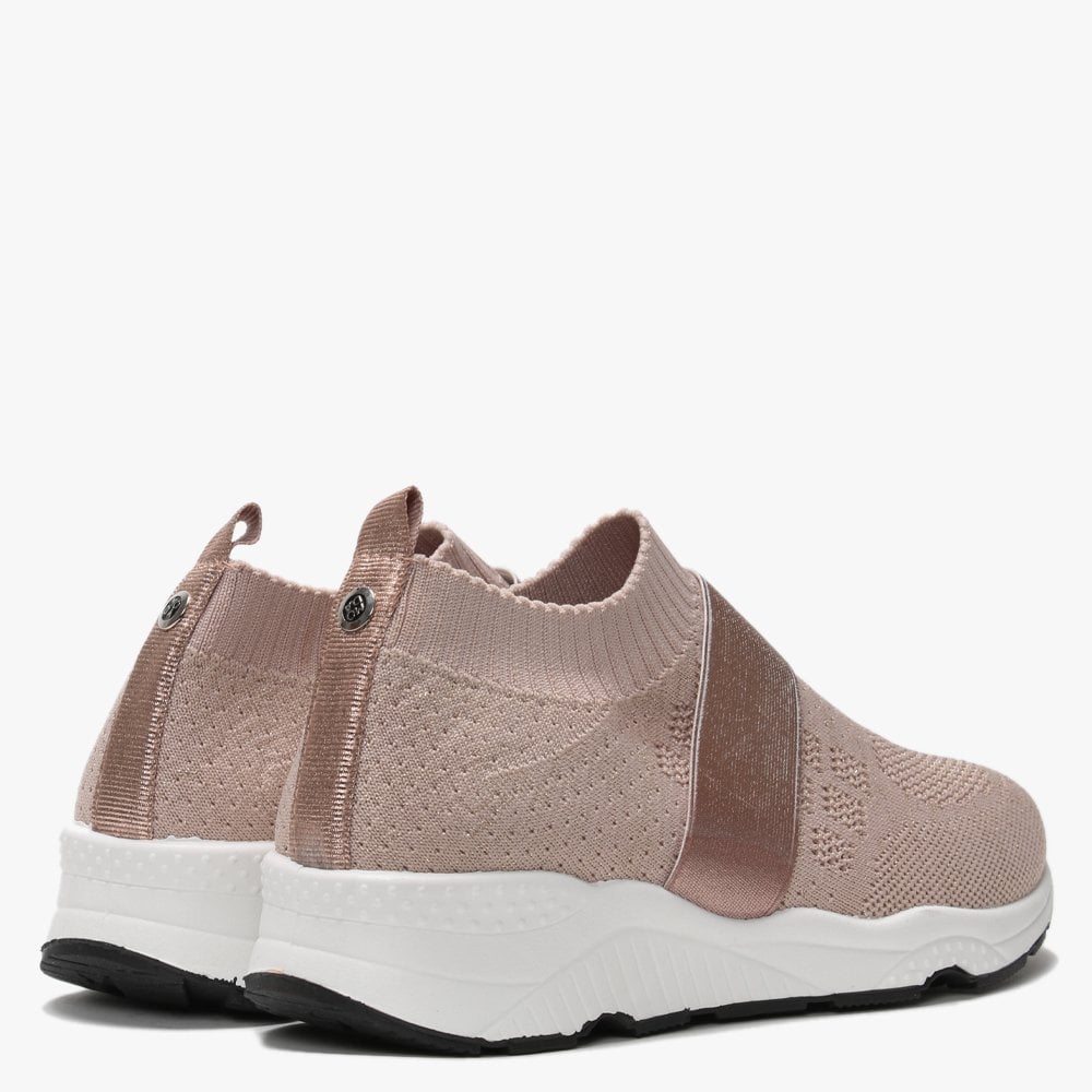 Breanie Nude Knitted Metallic Trainers