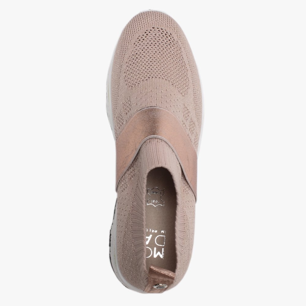 Breanie Nude Knitted Metallic Trainers