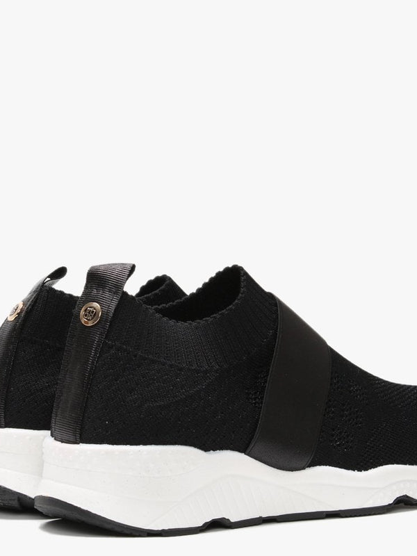 Breanie Black Knitted Metallic Trainers