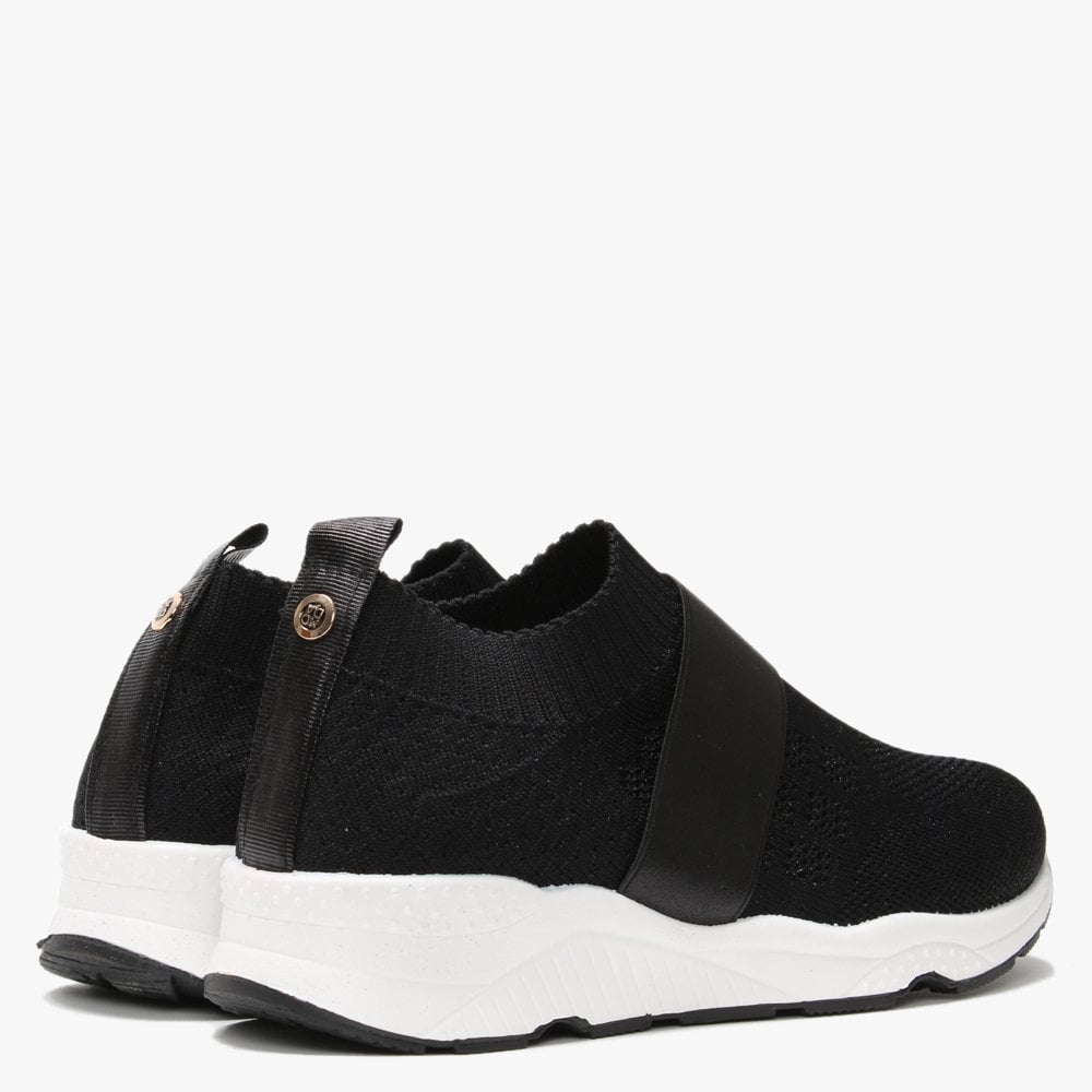 Breanie Black Knitted Metallic Trainers