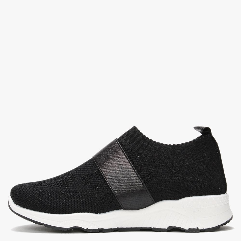 Breanie Black Knitted Metallic Trainers