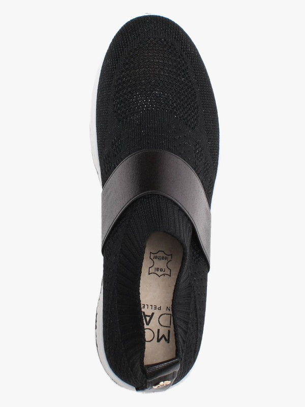 Breanie Black Knitted Metallic Trainers