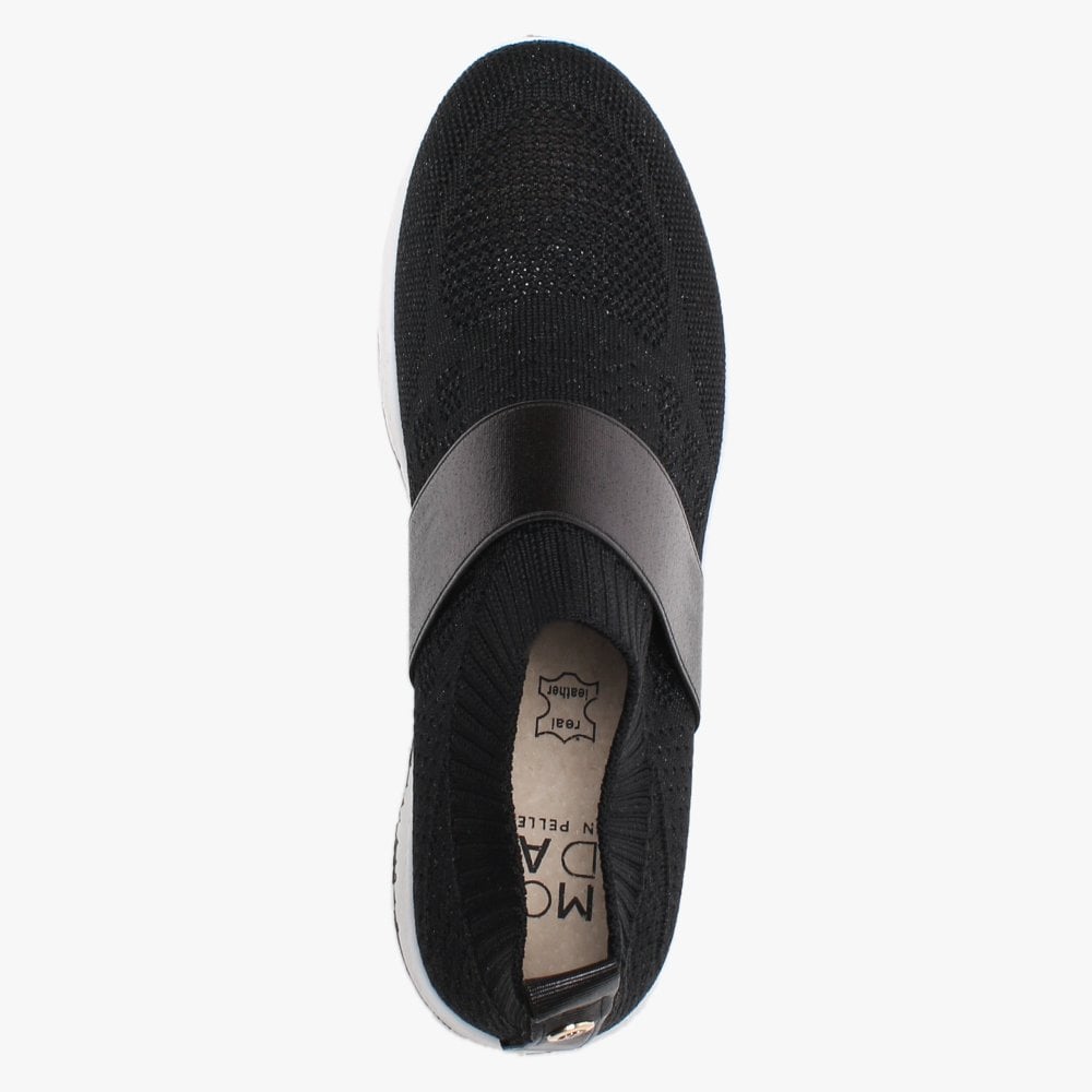 Breanie Black Knitted Metallic Trainers