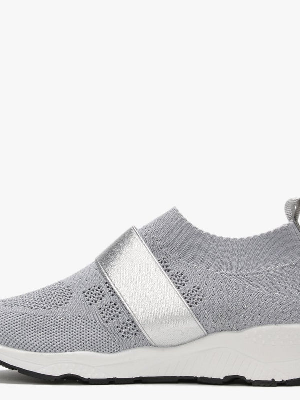 Breanie Grey Knitted Metallic Trainers
