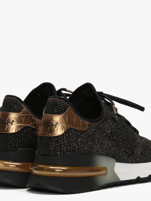 Krush Bis Black & Gold Knitted Trainers