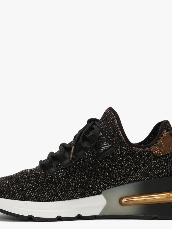 Krush Bis Black & Gold Knitted Trainers
