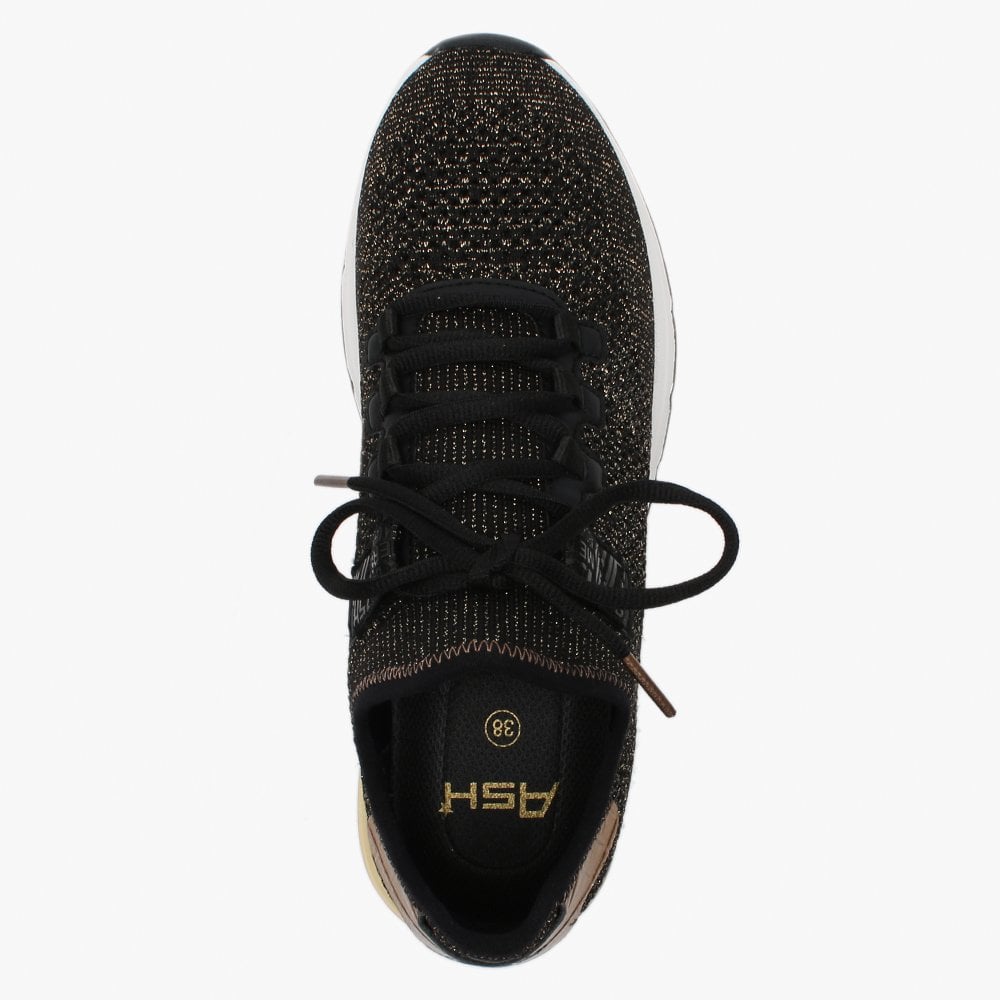 Krush Bis Black & Gold Knitted Trainers