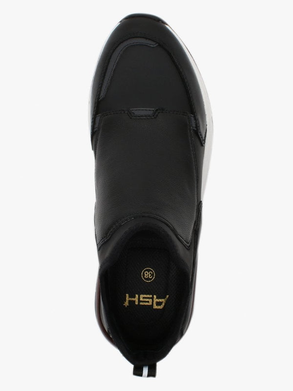 Krystal Black Neoprene & Leather High Top Trainers