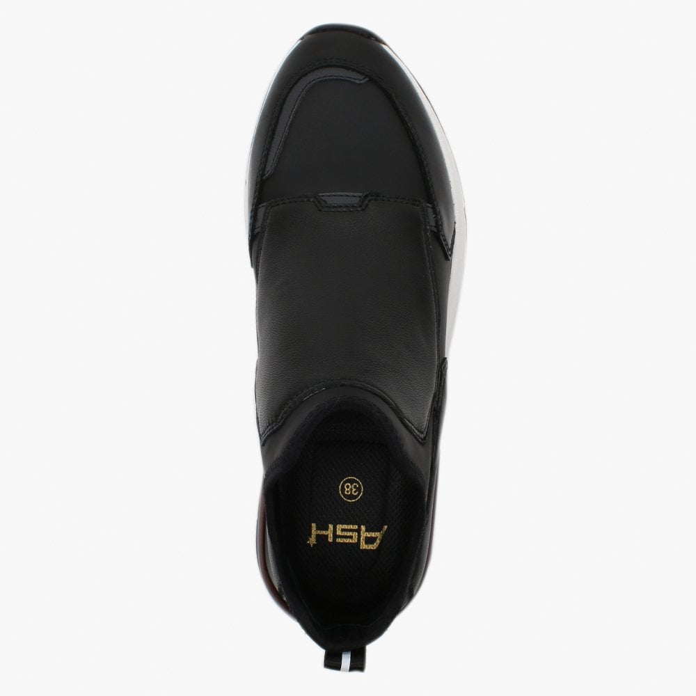 Krystal Black Neoprene & Leather High Top Trainers