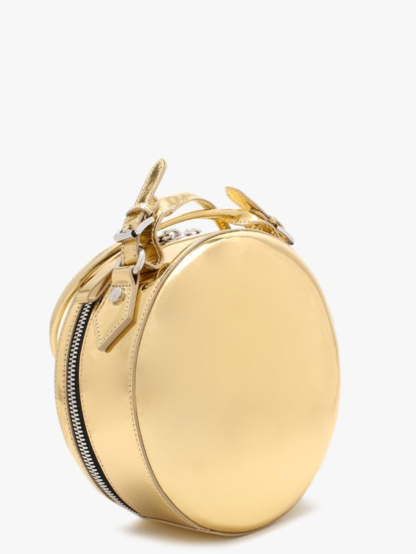 Johanna Gold Metallic Vegan Round Cross-Body Bag