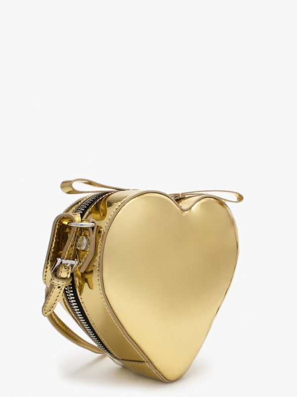 Johanna Gold Metallic Vegan Heart Cross-Body Bag