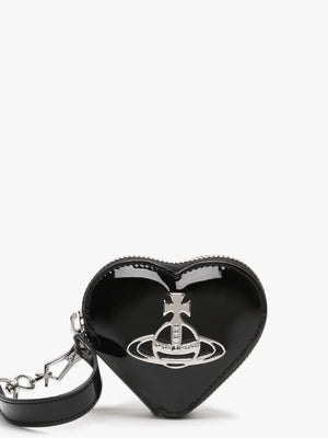 Johanna Heart Black Patent Vegan Coin Case