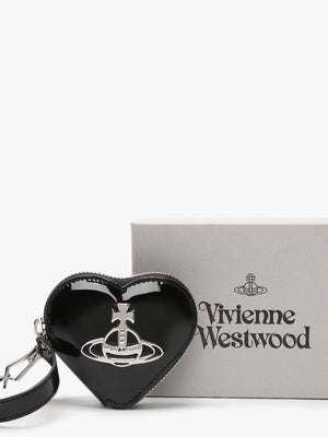 Johanna Heart Black Patent Vegan Coin Case