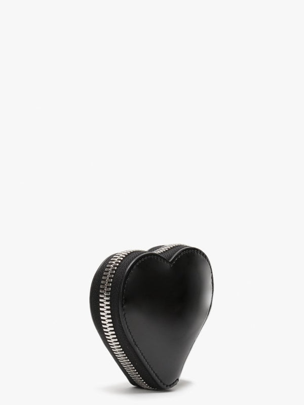 Johanna Heart Black Patent Vegan Coin Case