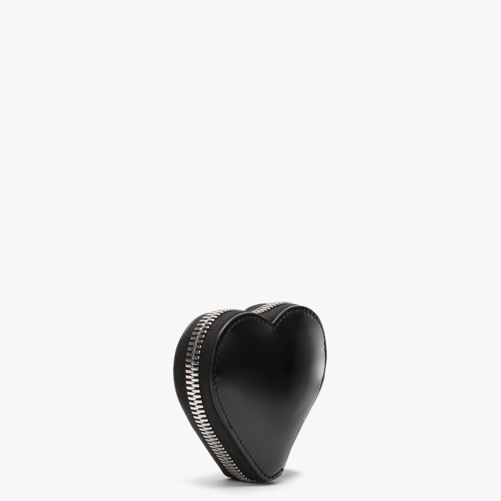 Johanna Heart Black Patent Vegan Coin Case