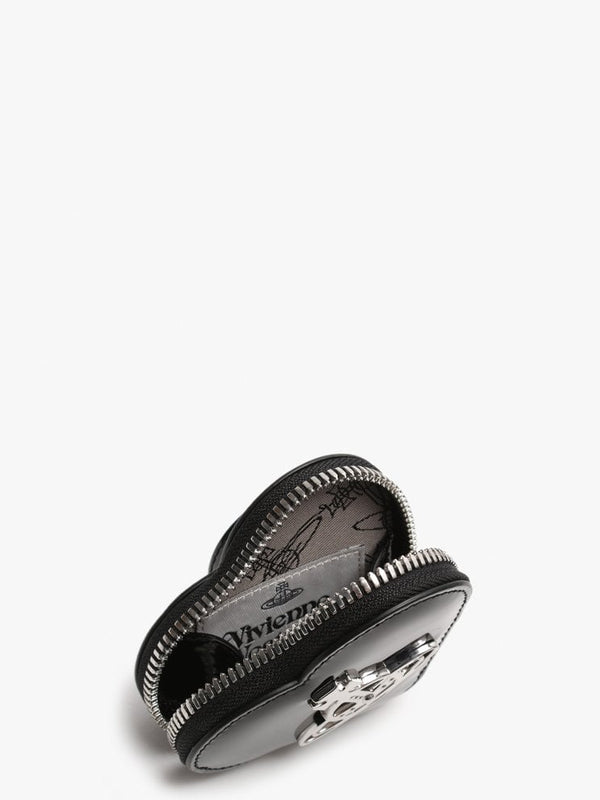 Johanna Heart Black Patent Vegan Coin Case