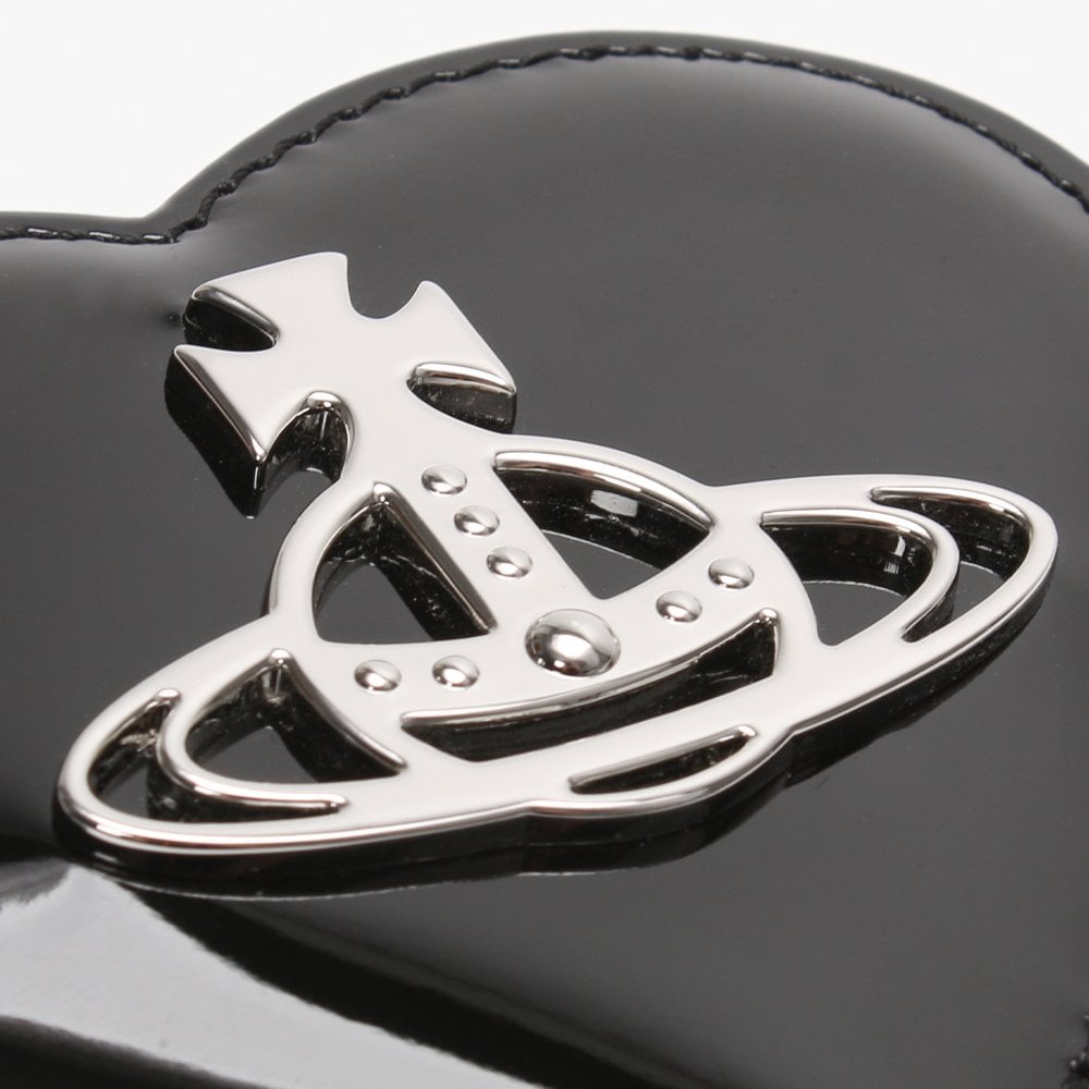 Johanna Heart Black Patent Vegan Coin Case