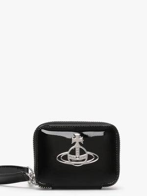 Johanna Square Black Patent Vegan Coin Case