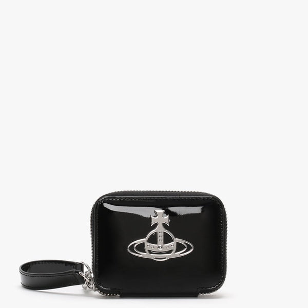 Johanna Square Black Patent Vegan Coin Case