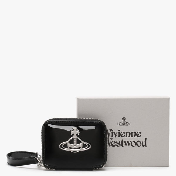 Johanna Square Black Patent Vegan Coin Case