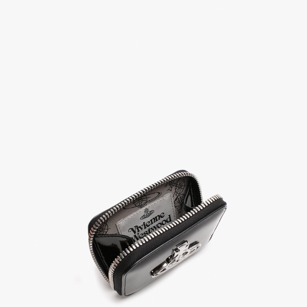 Johanna Square Black Patent Vegan Coin Case