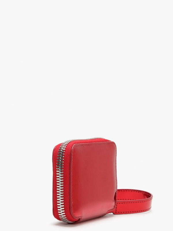Johanna Square Red Metallic Vegan Coin Case