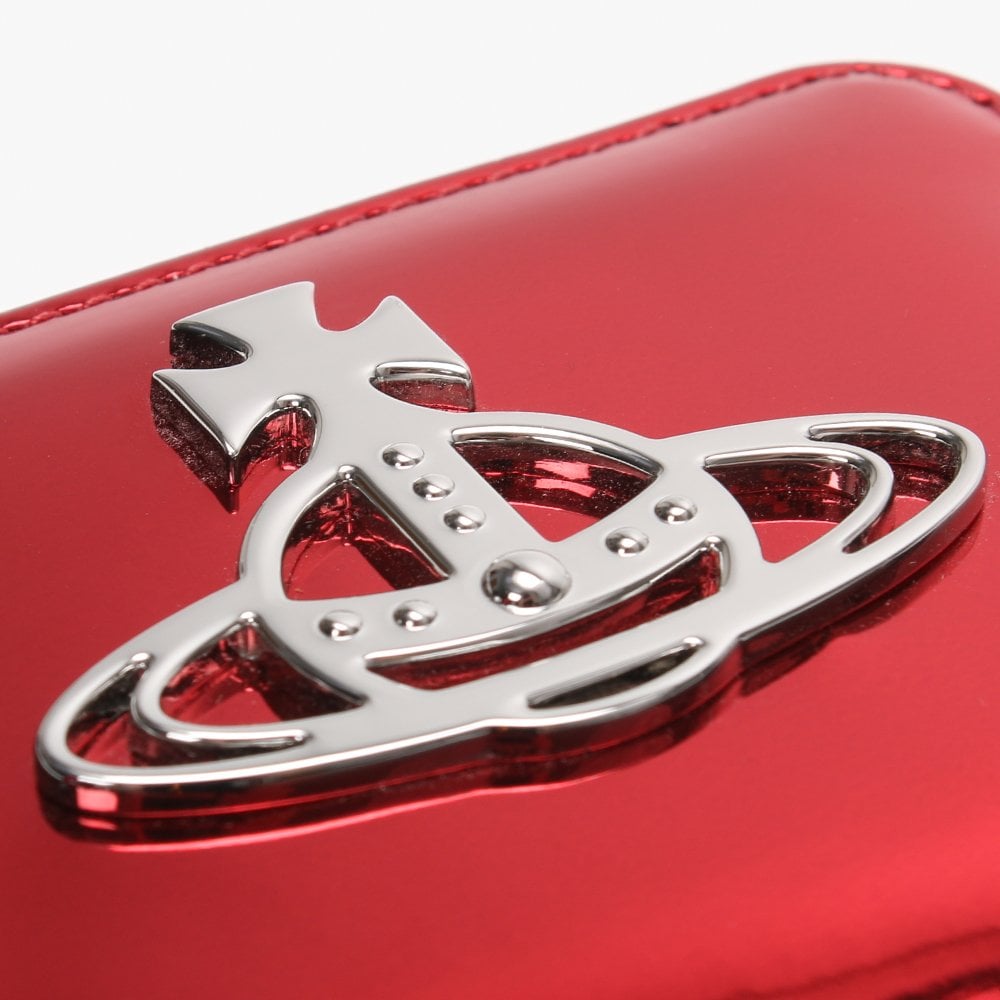 Johanna Square Red Metallic Vegan Coin Case