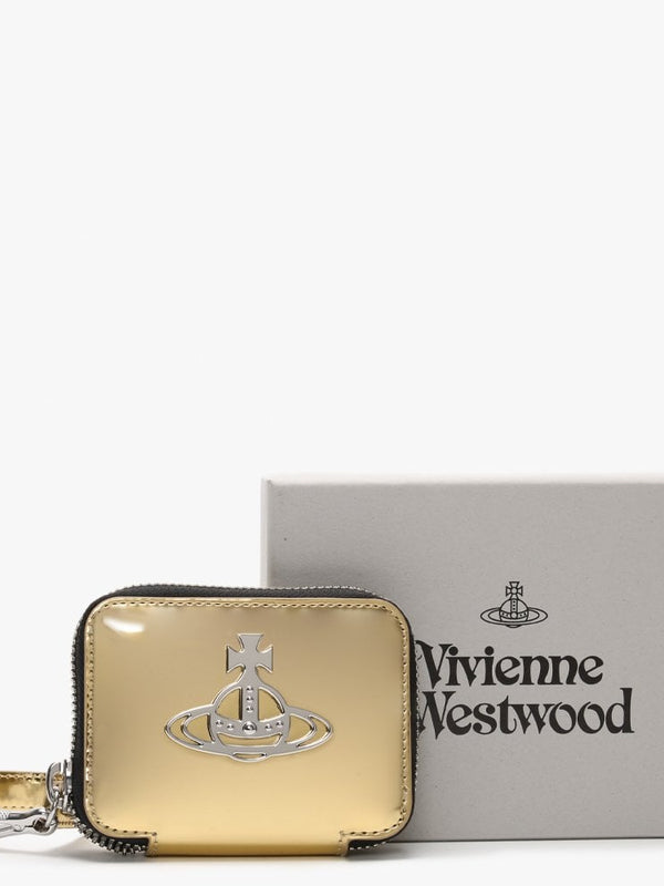 Johanna Square Gold Metallic Vegan Coin Case