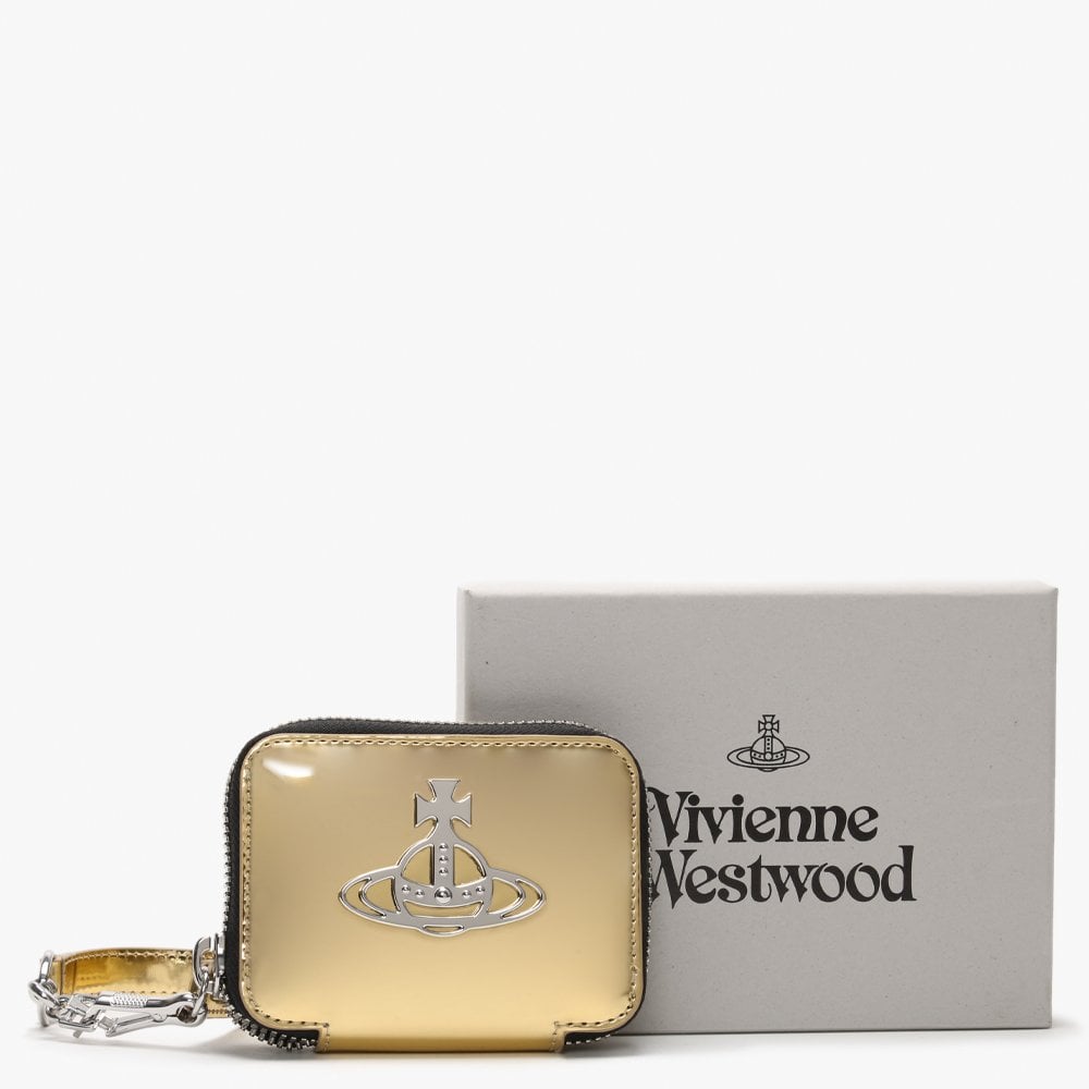 Johanna Square Gold Metallic Vegan Coin Case