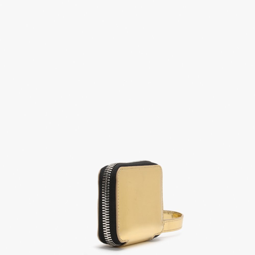 Johanna Square Gold Metallic Vegan Coin Case