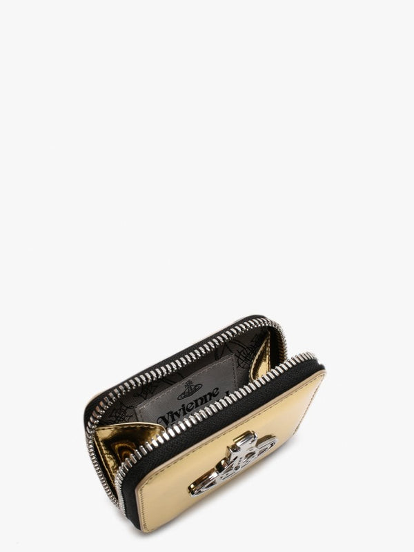 Johanna Square Gold Metallic Vegan Coin Case