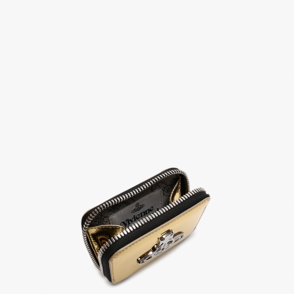 Johanna Square Gold Metallic Vegan Coin Case