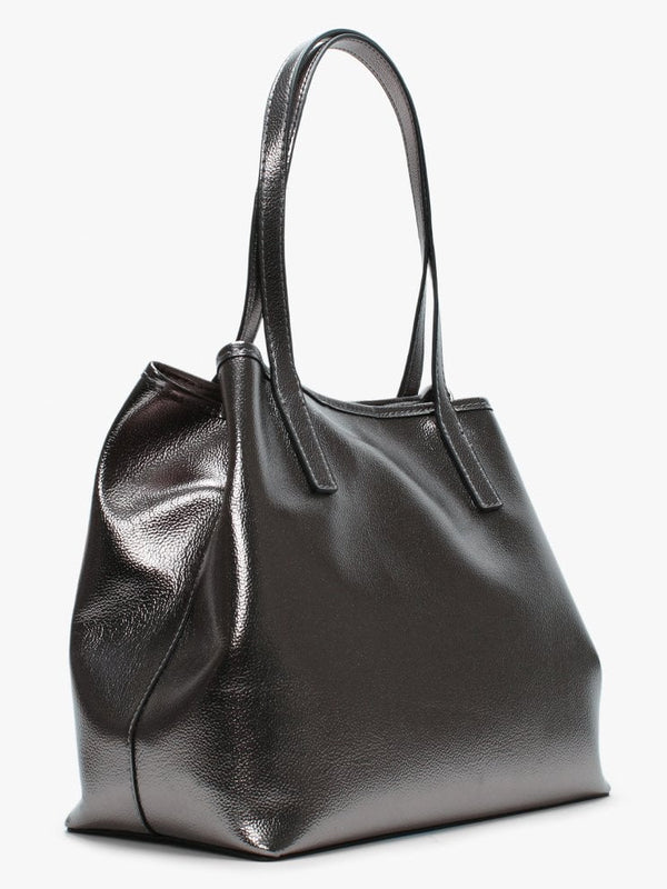 Vikky Pewter Pebbled Tote Bag