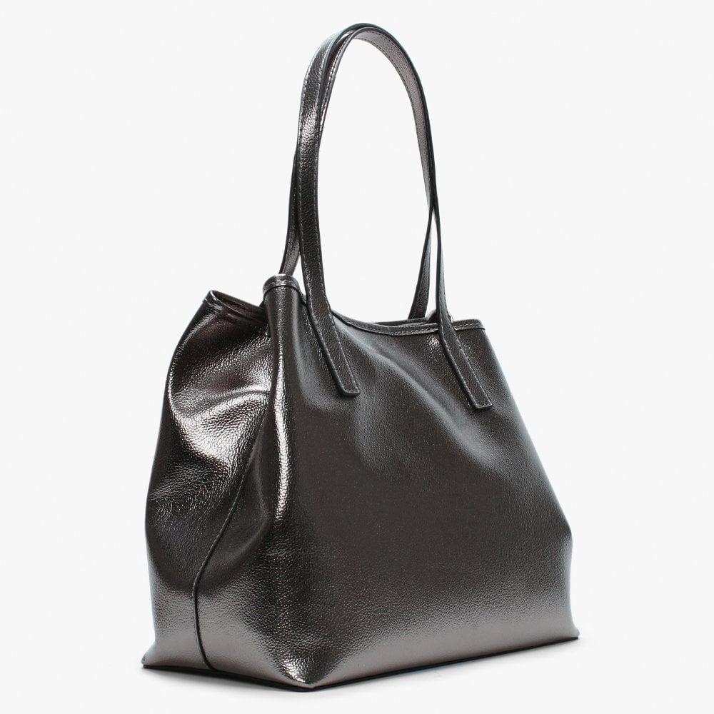 Vikky Pewter Pebbled Tote Bag