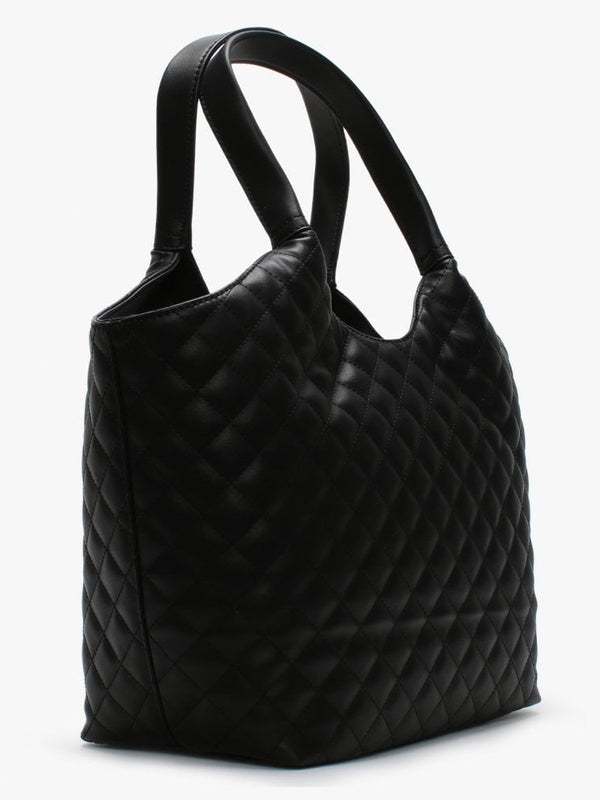 Miriam Black Quilted Shopper Bag