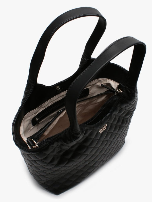 Miriam Black Quilted Shopper Bag