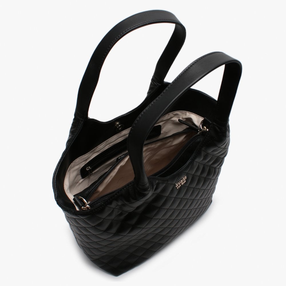 Miriam Black Quilted Shopper Bag
