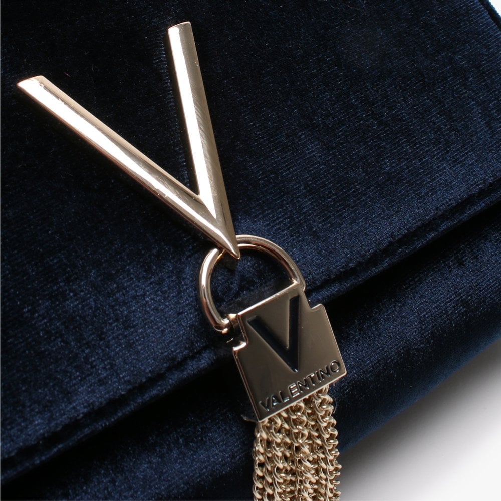 Marilyn Blue Velvet Shoulder Bag