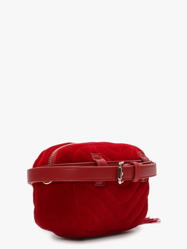 Carillon Red Velvet Quilted Belt Bag