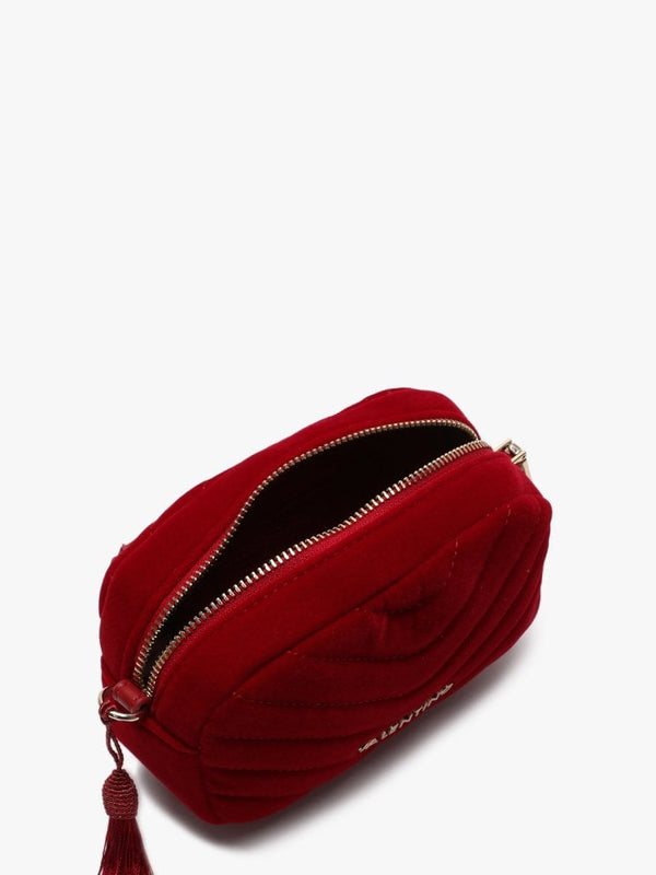 Carillon Red Velvet Quilted Belt Bag