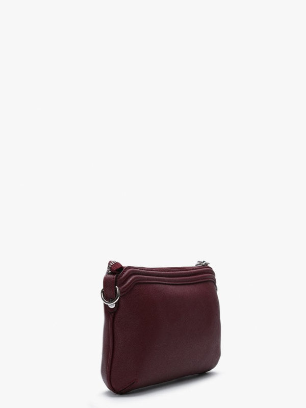 Victoria Small Burgundy Leather Cross-Body Bag