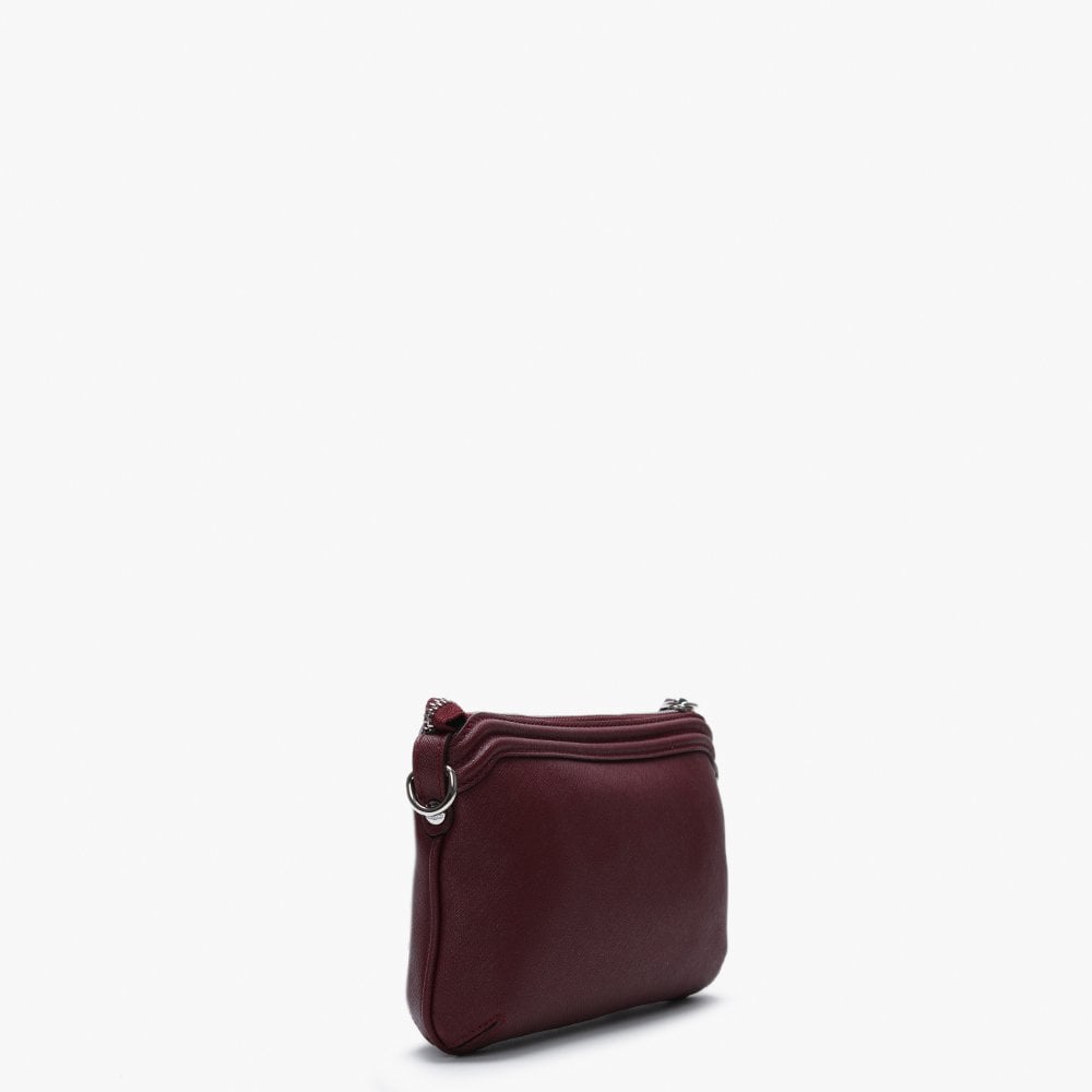 Victoria Small Burgundy Leather Cross-Body Bag