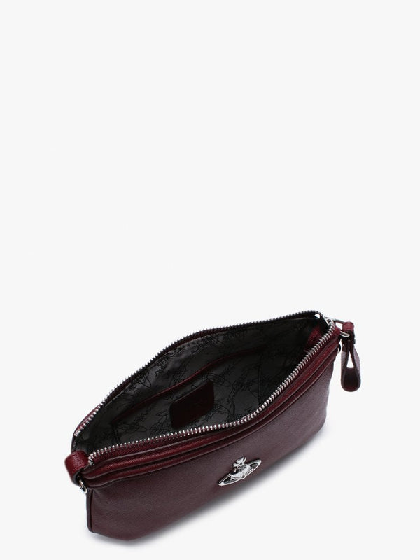 Victoria Small Burgundy Leather Cross-Body Bag