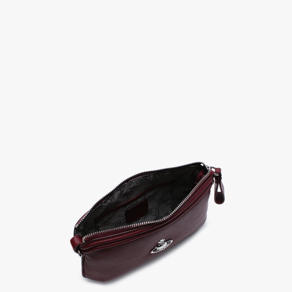 Victoria Small Burgundy Leather Cross-Body Bag