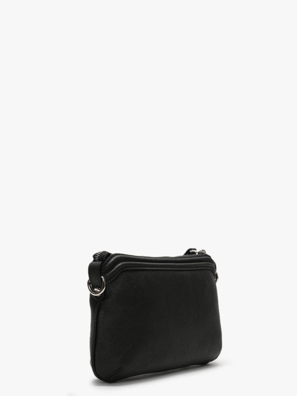 Victoria Small Black Leather Cross-Body Bag