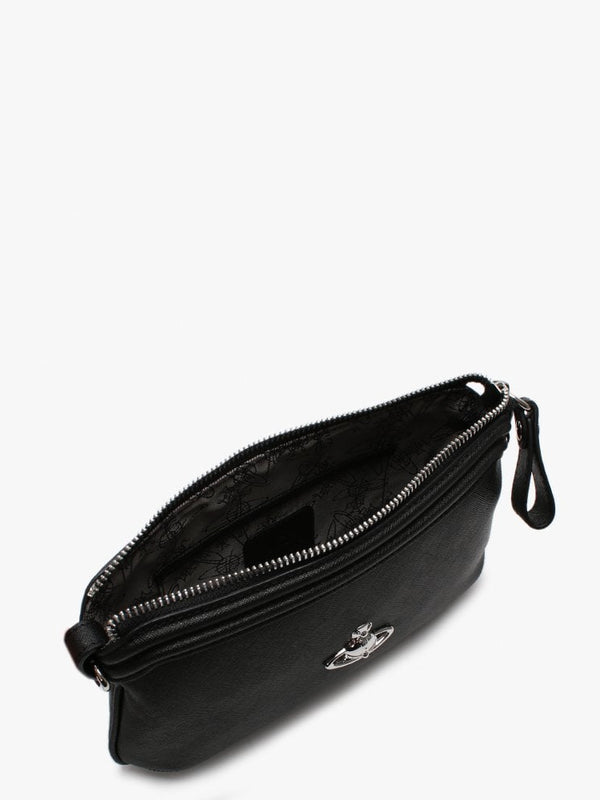 Victoria Small Black Leather Cross-Body Bag