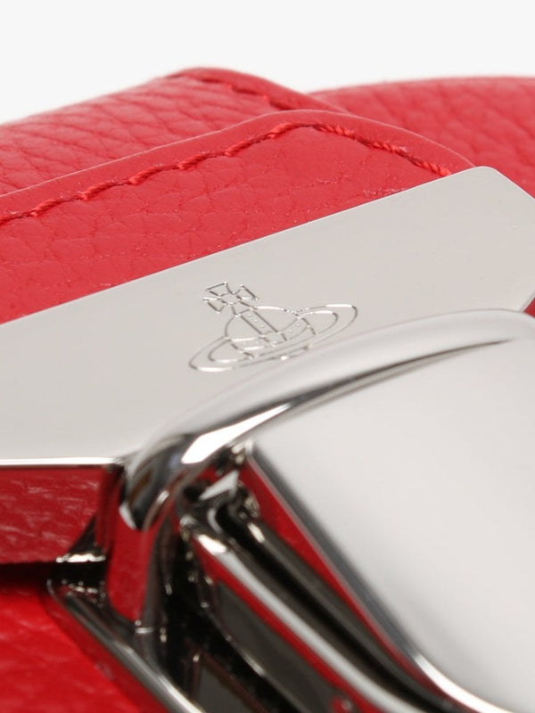 Dolce Red Grainy Leather Cross-Body Bag
