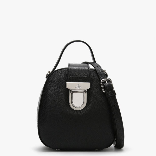 Dolce Black Grainy Leather Cross-Body Bag