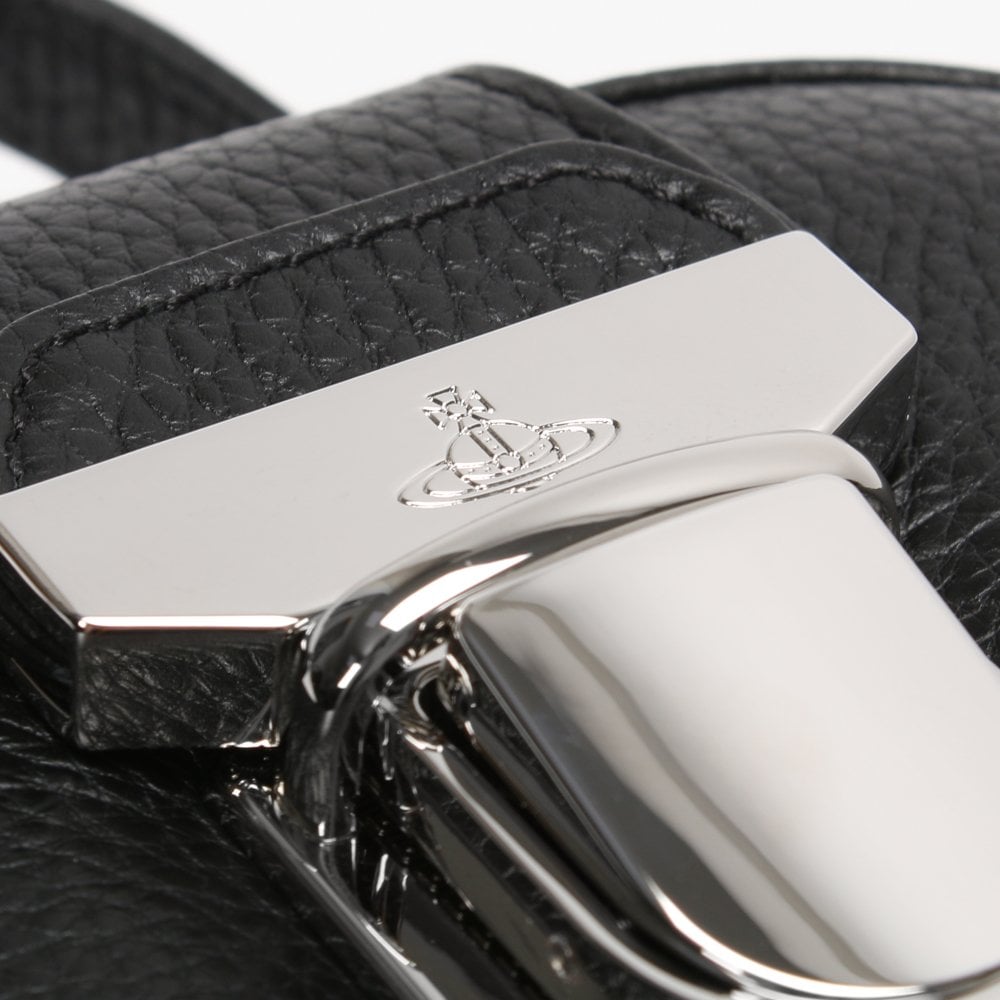 Dolce Black Grainy Leather Cross-Body Bag
